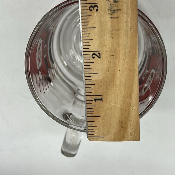 Vintage 2 Luminarc Red Stripe Santa Claus Christmas Mugs Coffee Holiday St Nick - Picture 7 of 12